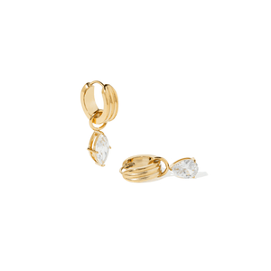DUO DROP LUXE EARRINGS - ARETES - Malandra Jewelry - EUWA373-JDE0106057