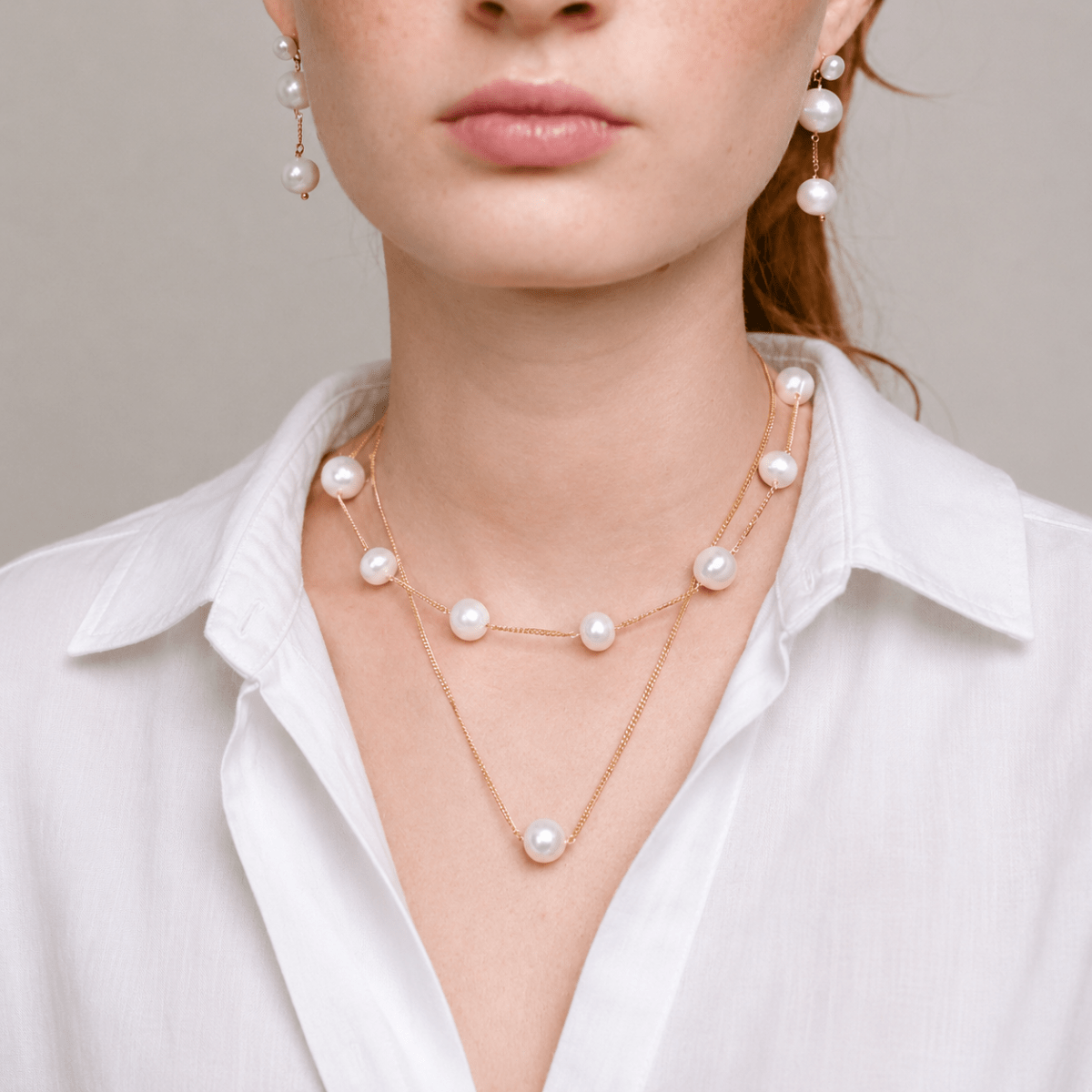 ELEGANT PEARL DOTS NECKLACE - COLLARES - Malandra Jewelry - TC2082