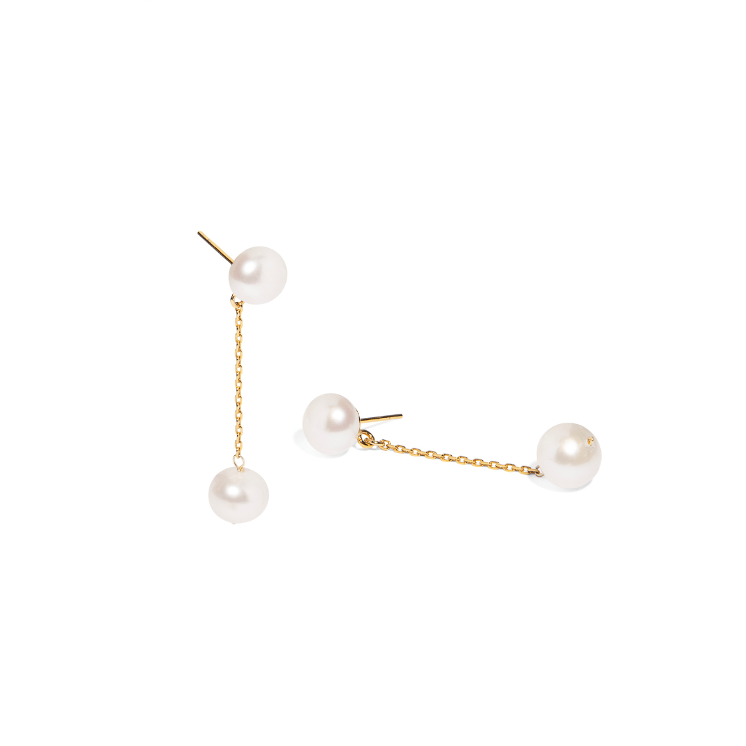 ELEGANT PEARL DROP EARRINGS - ARETES - Malandra Jewelry - TA1936
