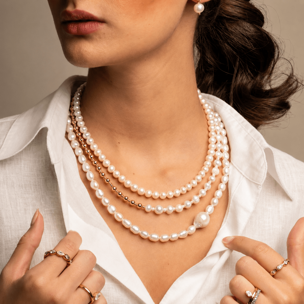 ELEGANT PEARL NECKLACE - COLLARES - Malandra Jewelry - TC2027