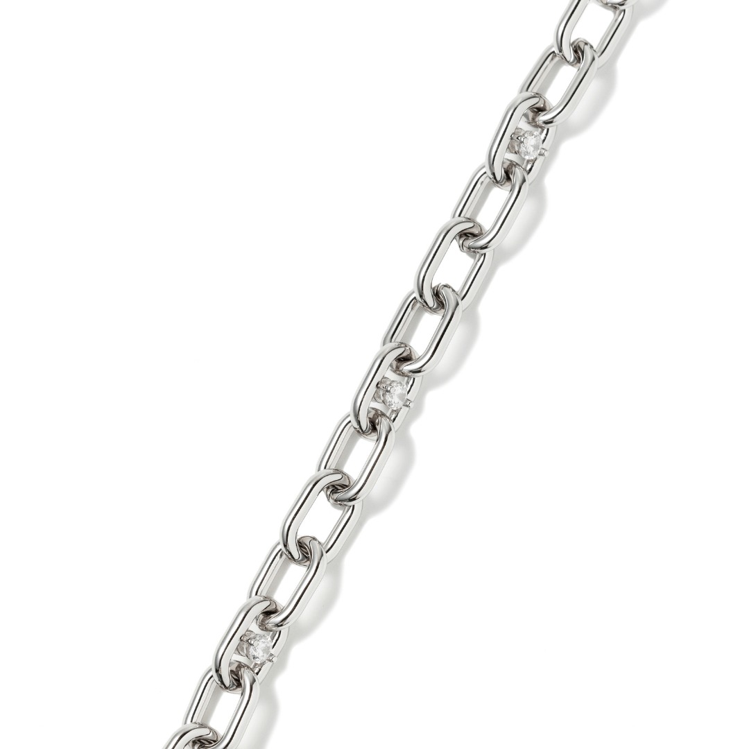 ELEGANT SILVER LINK BRACELET - PULSERAS - Malandra Jewelry - ICP440.P