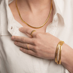 ELEGANT WOVEN GOLD ESSENTIAL BRACELET - PULSERAS - Malandra Jewelry - ICP515