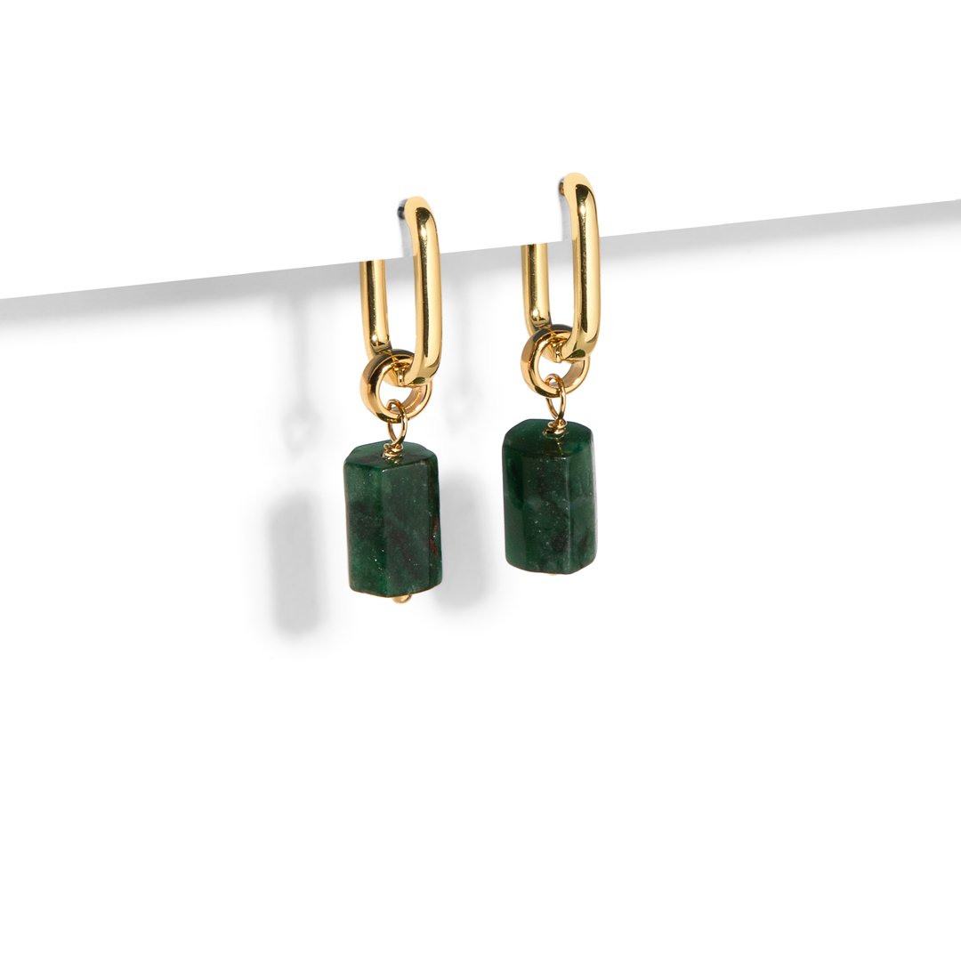 EMERALD AURA EARRINGS - ARETES - Malandra Jewelry - TA1627
