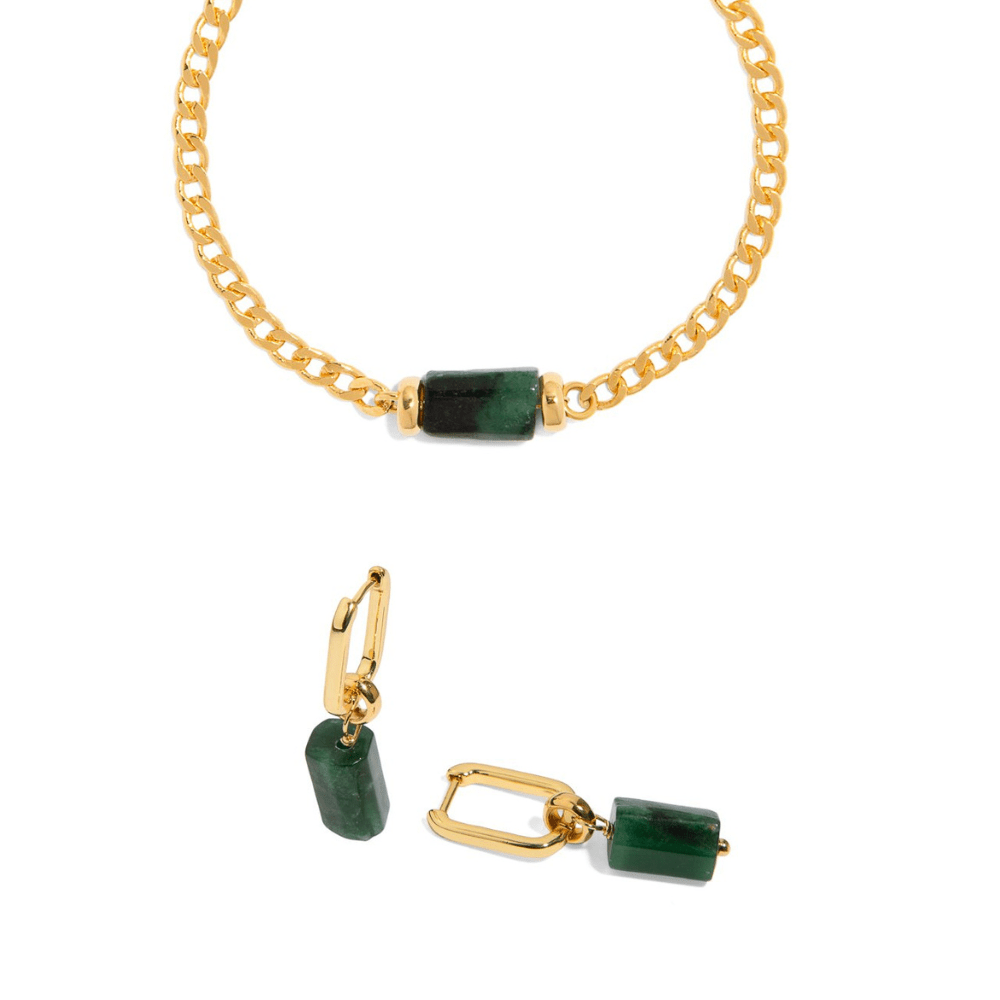 EMERALD AURA GIFT SET - SETS DE REGALO - Malandra Jewelry - SET118-TP1617 TA1627