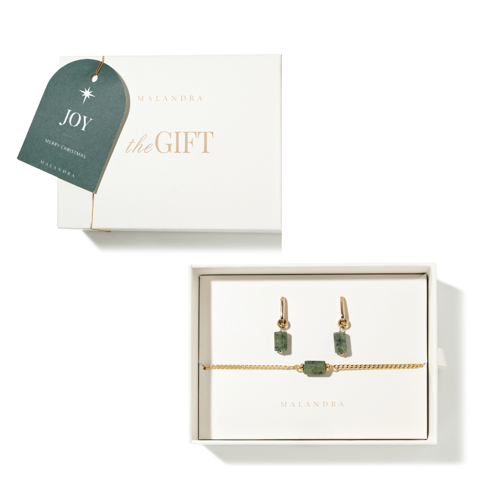 EMERALD AURA GIFT SET - SETS DE REGALO - Malandra Jewelry - SET118-TP1617 TA1627