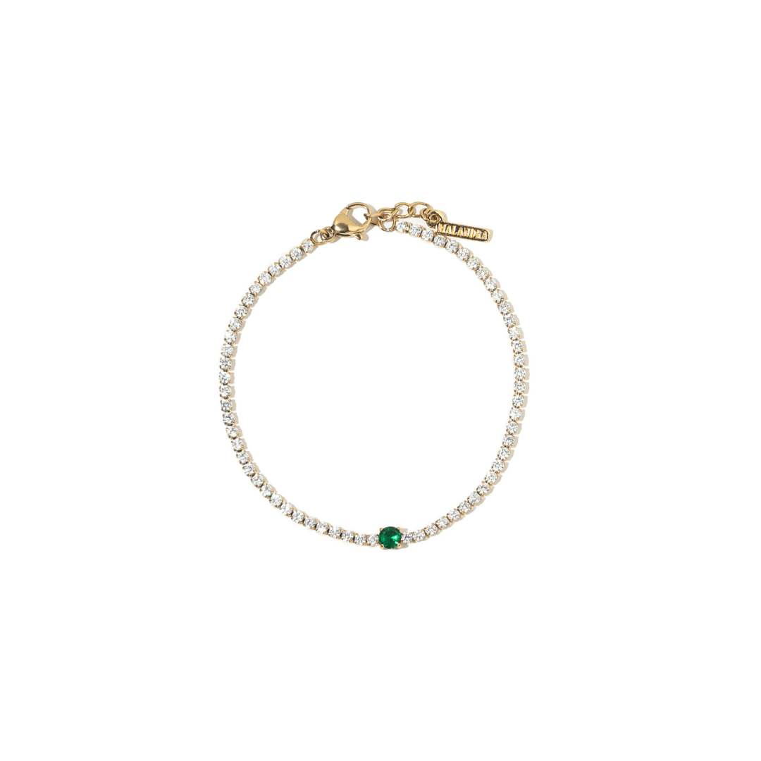 EMERALD SPARK TENNIS BRACELET - PULSERAS - Malandra Jewelry - ZXP16 - T000984263