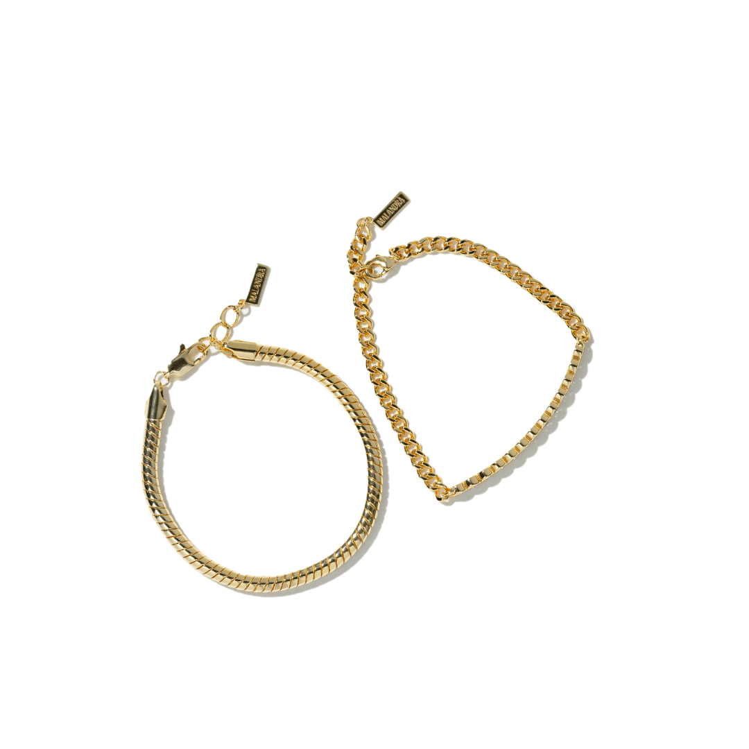 ESSENTIAL GOLDEN BRACELET GIFT SET - SETS DE REGALO - Malandra Jewelry - SET83 / ICP515 - ICP513