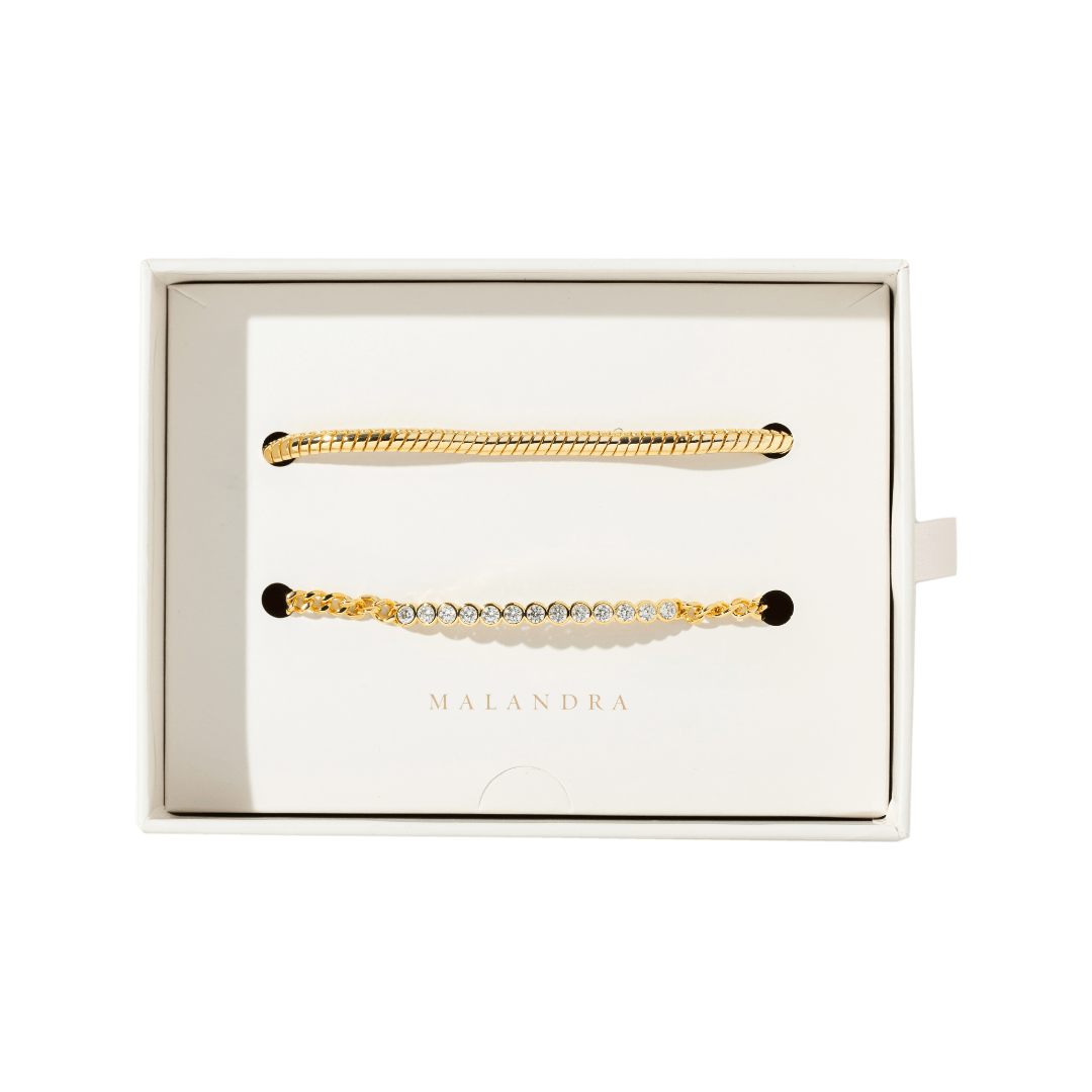 ESSENTIAL GOLDEN BRACELET GIFT SET - SETS DE REGALO - Malandra Jewelry - SET83 / ICP515 - ICP513