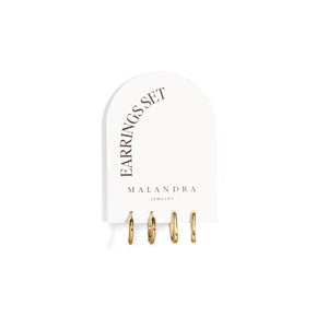 ESSENTIAL GOLDEN HUGGIES SET - ARETES - Malandra Jewelry - TA1205