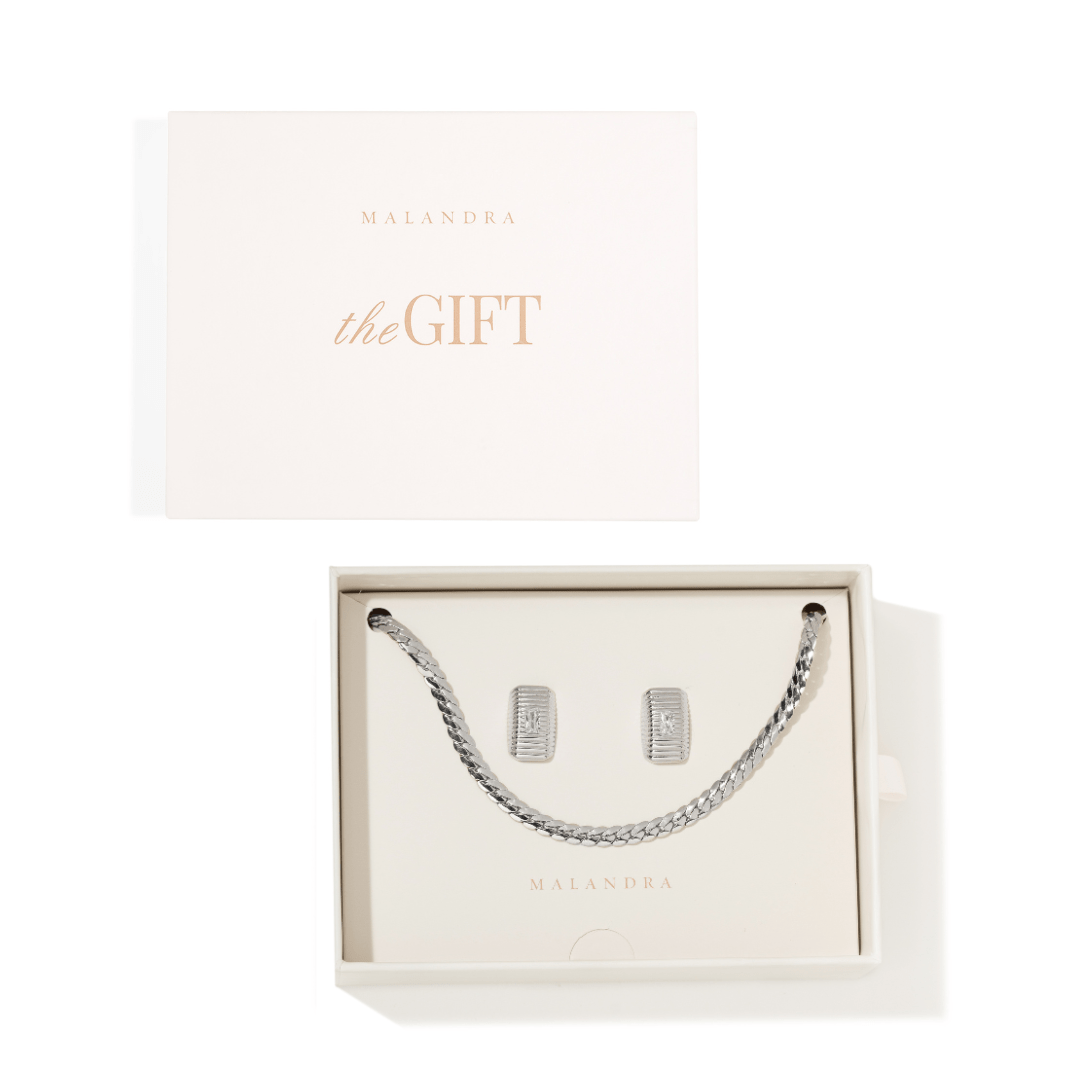 ESSENTIAL SILVER ELEGANCE GIFT SET - SETS DE REGALO - Malandra Jewelry - SET100 - (ICC510.P - ICA516.P)