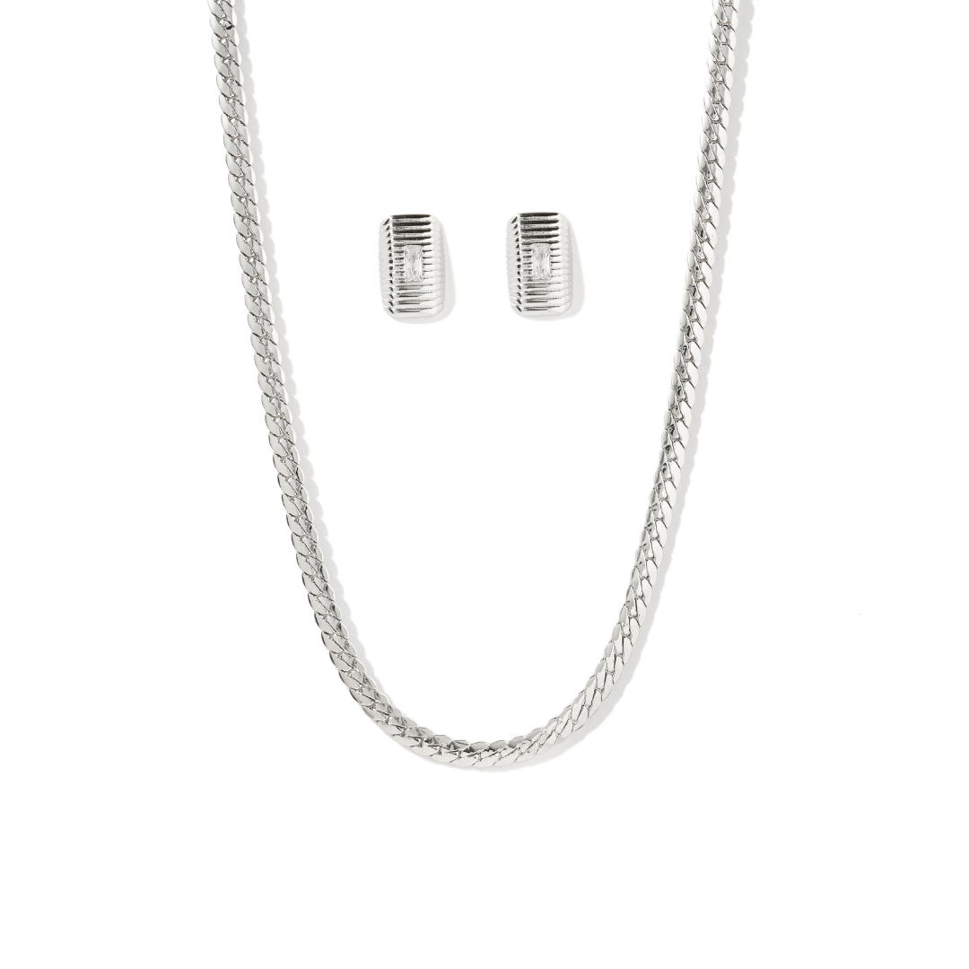 ESSENTIAL SILVER ELEGANCE GIFT SET - SETS DE REGALO - Malandra Jewelry - SET100 - (ICC510.P - ICA516.P)