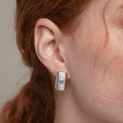 ESSENTIAL SQUARE SILVER STUDS - ARETES - Malandra Jewelry - ICA516.P