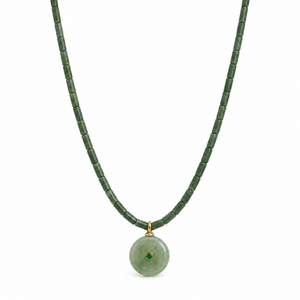 Eucalyptus Aventurine Gaia Necklace - COLLARES - Malandra Jewelry - TC2756
