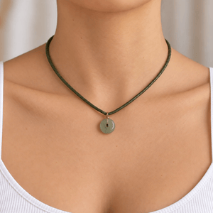 Eucalyptus Aventurine Gaia Necklace - COLLARES - Malandra Jewelry - TC2756