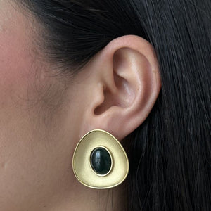 FOREST GREEN GLEAM STUDS - ARETES - Malandra Jewelry - EUWA420-JDE0106052-GN
