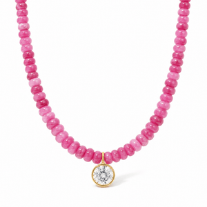 FUCHSIA AGATE GAIA NECKLACE - COLLARES - Malandra Jewelry - TC2480