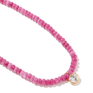 FUCHSIA AGATE GAIA NECKLACE - COLLARES - Malandra Jewelry - TC2480