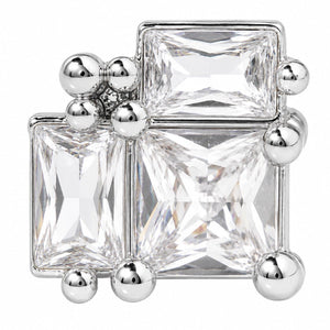 GEO GLAM SILVER PIERCING - ARETES - Malandra Jewelry - ZTA23.P-EGD1100