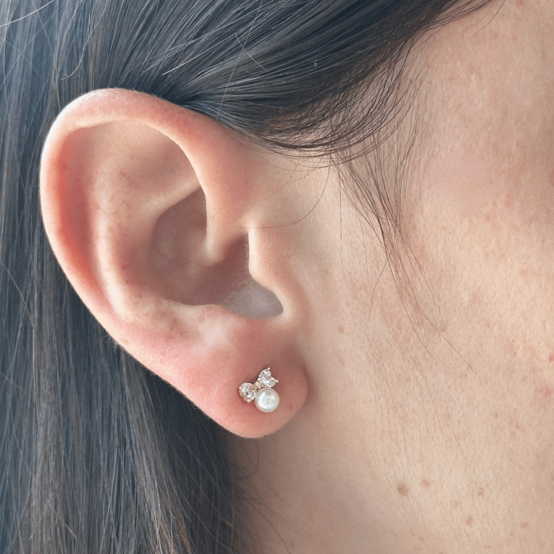GLIMMER BOWS EARRINGS SET - ARETES - Malandra Jewelry - ZWA32 - QX01161Y