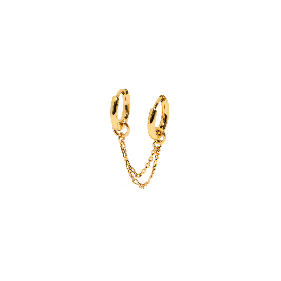 GLOW CHAIN LINK HOOPS - ARETES - Malandra Jewelry - TA1869
