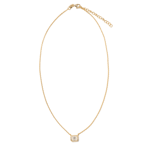 Gold Bar Moissanite Necklace - COLLARES - Malandra Jewelry - LSC7-HC39812