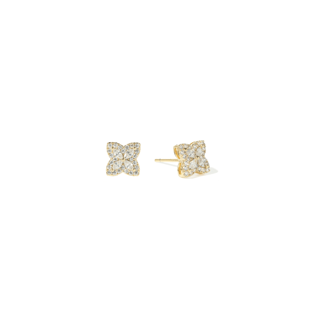 GOLD BLOOM SHINE EARRINGS - ARETES - Malandra Jewelry - ZWA118-QX08213Y