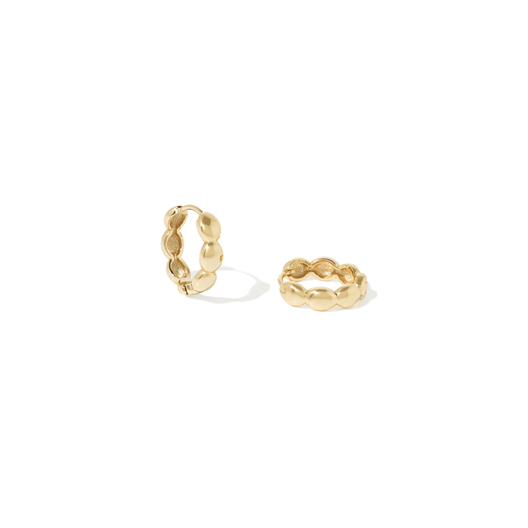 GOLD BUBBLE DROP HOOPS - ARETES - Malandra Jewelry - ZWA117-QX06524