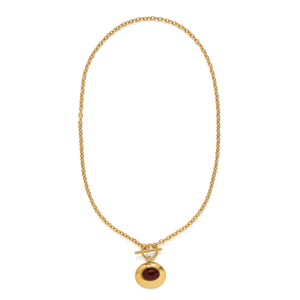 Gold Cabochon Toggle Necklace - COLLARES - Malandra Jewelry - EUWC693-JDN0106077