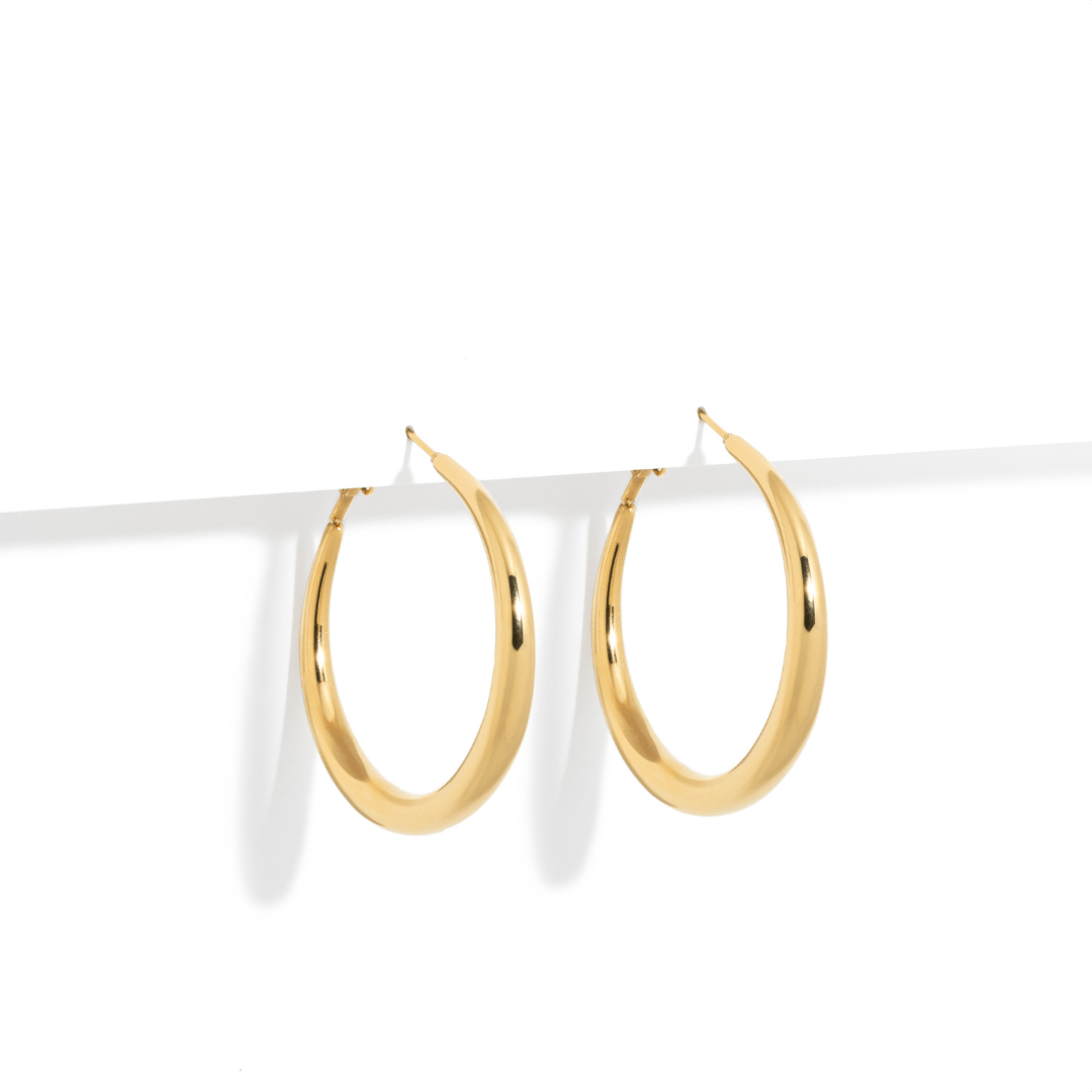 GOLD CLASSIC SMALL HOOPS - ARETES - Malandra Jewelry - EUWA294-JDE0305019-40