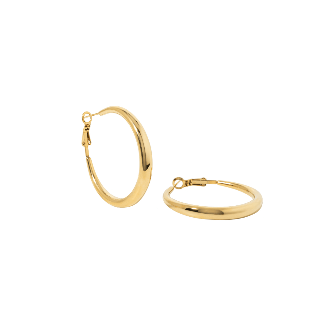 GOLD CLASSIC SMALL HOOPS - ARETES - Malandra Jewelry - EUWA294-JDE0305019-40