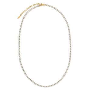 Gold Classic Tennis Necklace - Collares - Malandra Jewelry - EUWC678-JDN0307071