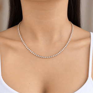 Gold Classic Tennis Necklace - Collares - Malandra Jewelry - EUWC678-JDN0307071