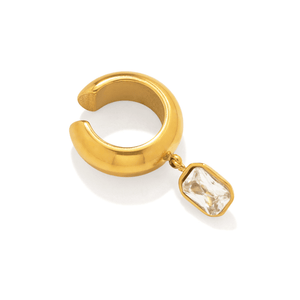 Gold Crystal Bar Ear Cuff - ARETES - Malandra Jewelry - EUWA695-JDE0304303-1