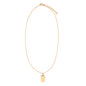GOLD CUSTOM TAG NECKLACE - COLLARES GRABADOS - Malandra Jewelry - LJC3-JT-N3092