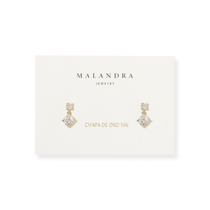 Gold Double Spark Earrings - ARETES - Malandra Jewelry - ZWA200-QX09656Y