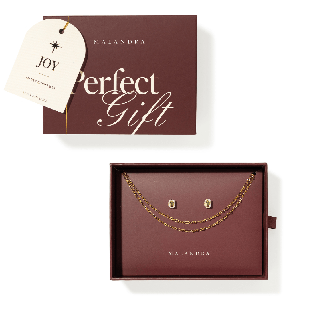 GOLD & EMERALD LAYERED GIFT SET - SETS DE REGALO - Malandra Jewelry - SET139