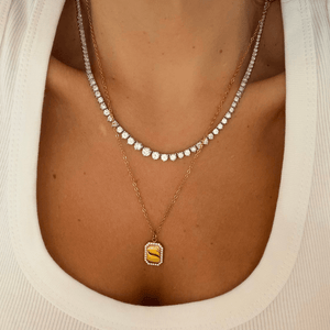 GOLD GLAM CUSTOM TAG NECKLACE - COLLARES GRABADOS - Malandra Jewelry - LJC2-JT-NB2958
