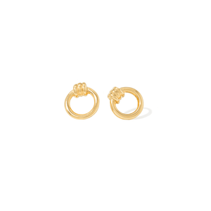GOLD KNOT ORBIT STUDS - ARETES - Malandra Jewelry - VCA263-3972