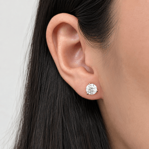 GOLD LARGE LUCENT STUDS - ARETES - Malandra Jewelry - LRA2-SMOE09-14K-8
