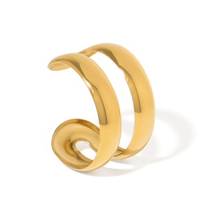 Gold Loop Cuff Bracelet - PULSERAS - Malandra Jewelry - EUWP752-JDB0108013