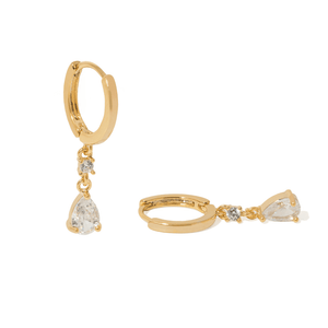 Gold Luxe Teardrop Earrings - ARETES - Malandra Jewelry - ZYA28