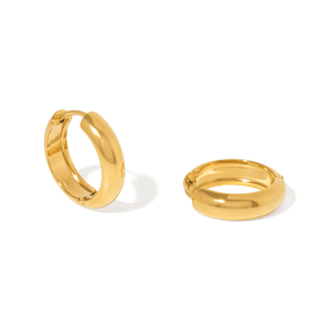 Gold Maxi Wide Hoops - ARETES - Malandra Jewelry - EUWA732-JDE0305071