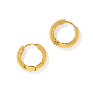 Gold Maxi Wide Hoops - ARETES - Malandra Jewelry - EUWA732-JDE0305071