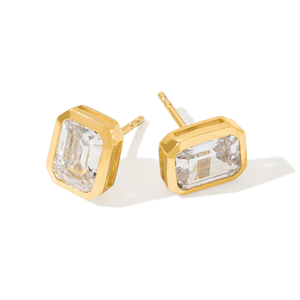Gold Milano Square Studs - ARETES - Malandra Jewelry - LSA14-HC53853