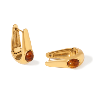 Gold Mocha Sculpt Huggies - ARETES - Malandra Jewelry - EUWA601-JDE0103327-BR