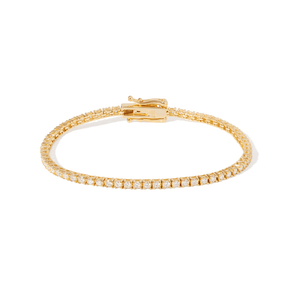 Gold Moissanite 2mm Tennis Bracelet - PULSERAS - Malandra Jewelry - LSP5-HKG0002