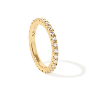 Gold Moissanite Pavé Ring - ANILLOS - Malandra Jewelry - LSR20.6-HC59108g