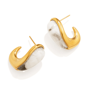 Gold Moonlight Drop Earrings - ARETES - Malandra Jewelry - EUWA698-JDE0108050-WT