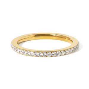 Gold Pavé Band Ring - ANILLOS - Malandra Jewelry - EUWR644.7-JDR0306085-7