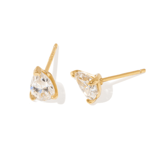 GOLD PEAR MOISSANITE STUDS - ARETES - Malandra Jewelry - LRA8-SMOE01-14K-5X8